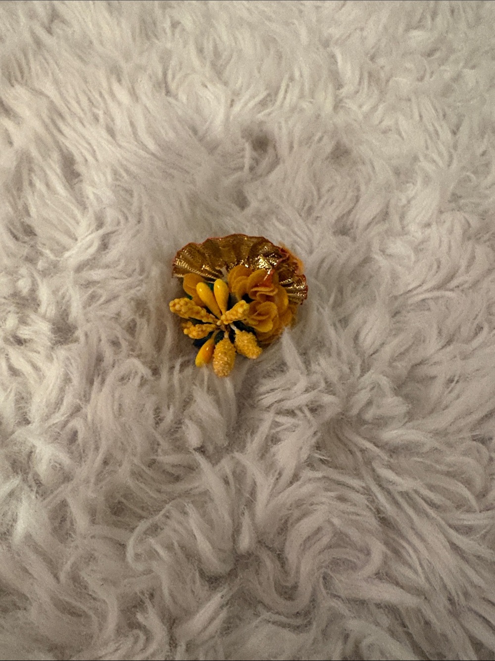 Yellow Floral Cluster Adjustable Ring
